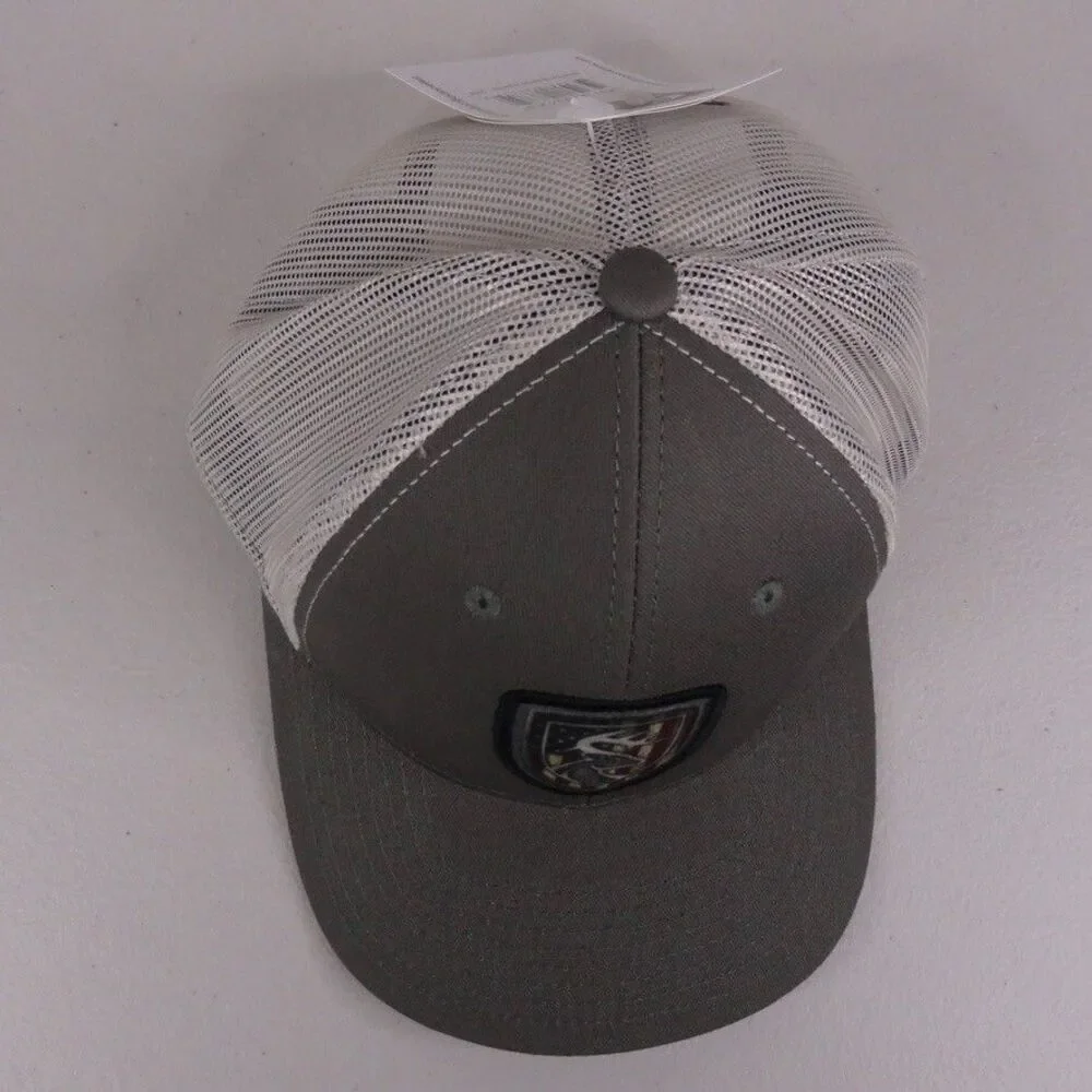Drake Non-Typical Hat Cap Snapback Trucker Gray White American Shield Mesh NWT